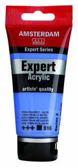 Amsterdam Expert Acrylverf - Blauwe Acrylverf - #516 Kobaltblauw Licht Ultramarijn - Acrylic Paint - Acrylaatverf - Acrylic Paint - Hobbyverf - Kunstschildersverf - Hobbyverf Blauw - 75ml