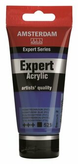 Amsterdam Expert Acrylverf - Blauwe Acrylverf - #521 Indantreenblauw Phtalo - Acrylic Paint - Acrylaatverf - Acrylic Paint - Hobbyverf - Kunstschildersverf - Hobbyverf Blauw - 75ml