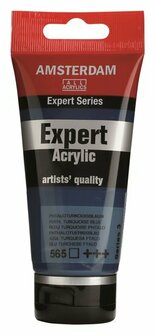 Amsterdam Expert Acrylverf - Blauwe Acrylverf - #565 Phtaloturkooisblauw - Acrylic Paint - Acrylaatverf - Acrylic Paint - Hobbyverf - Kunstschildersverf - Hobbyverf Blauw - 75ml