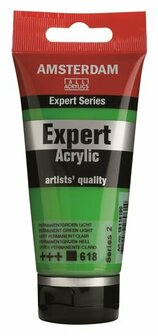 Amsterdam Acrylverf Expert - 618 Permanentgroen Licht - Acrylverf - Sneldrogende Verf - Pigmentrijke Verf - Kunstschildersverf - Kleurrijke Verf - DIY Schilderen - 75 ml