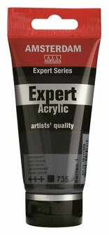 Amsterdam Acrylverf Expert - 735 Oxydzwart - Acrylverf - Pigmentrijke Verf - Sneldrogende Verf - Kunstschildersverf - Kleurrijke Verf - Verf voor Canvas - 75 ml