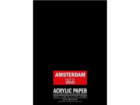 Amsterdam Acrylverfblok A3 - Acrylpapier - Schilderpapier - Mixed Media Papier - Acrylverf Blok - Dik &amp; Absorberend - Voor Acryl, Gouache &amp; Olieverf - 20 Vel