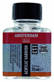 Amsterdam Acrylvernis - High Gloss (113) - Acrylvernis - Hoogglans Afwerking - Verzegelende Vernis - Kunstschildersverf - Verf voor Canvas - 75 ml