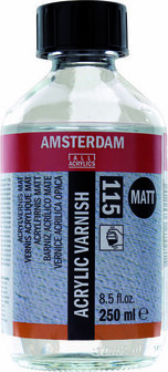 Vernis - Acrylvernis - Beschermende Lak - Topcoat - Finishlaag - Beschermlaag - Laklaag - Amsterdam Mat - 250 ml - Voor Acrylverfschilderijen
