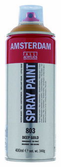 Amsterdam Spraypaint - 803 Donkergoud - Spuitverf - Acryl spuitverf - Metallic verf - Sneldrogende verf - Hobbyverf - DIY schilderen - Verf voor glas - 400 ml