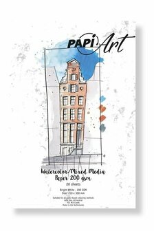 Aquarelpapier - Mixed Papier - Bright White - A4 - 200 grams - PapiArt - 20 vellen