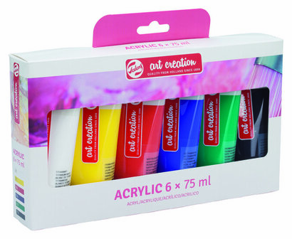 Art Creation Acrylverf Set - Compacte Acrylverf Set - Acrylic Paint - Acrylaatverf - Acrylic Paint - Hobbyverf - Kunstschildersverf - Mengbare Pigmenten - 8x12ml