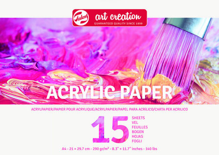 Art Creation Acrylverfblok A4 - Acrylpapier - Mixed Media Papier - Schilderpapier - Stevig &amp; Absorberend - 15 Vel