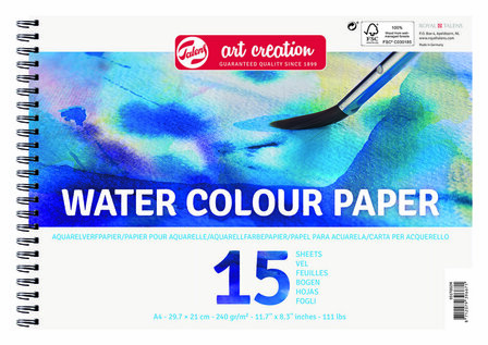 Amsterdam Aquarelpapier - Wit - Postcards - Art Creation - Hobbypapier - Geschikt voor Waterverf en Gouache - A4 - 15 vellen