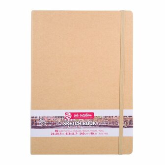 Schetsboek - Kraft - 21x29,7 cm - Gebroken Wit Papier - 140 grams - Art creation - 80 vellen