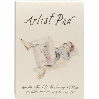 Tekenblok - Artist Pad - Chamois-kleurig (cr&egrave;me) papier - A5 - 170gr - Talens AMI - 100 vellen