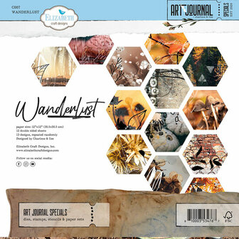 Papierblok - Diverse kleuren - Wonderlust - 30,5x30,5 cm - 190 grams - Elizabeth Craft Designs - 13 vellen