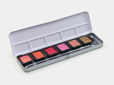 Finetec aquarelverf pearlescent colours warm 6 napjes
