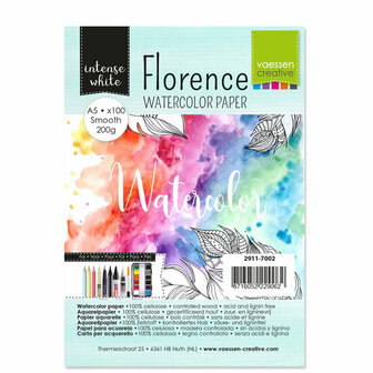 Aquarelpapier - Waterverfpapier - Aquarelblok - Watercolor Paper - Intense White - Gladde Structuur - Voorkomt Doorlekken - Waterbestendig - A5 - 200 grams - 100 vellen