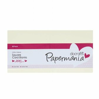 Kaarten En Enveloppen - Kaartenset - Dubbelzijdige Kaarten - DIY - Kaarten Maken - Cream - 13,5x13,5 cm - 300 Grams - Envelop: 11,8x16,2 cm - 50 Sets