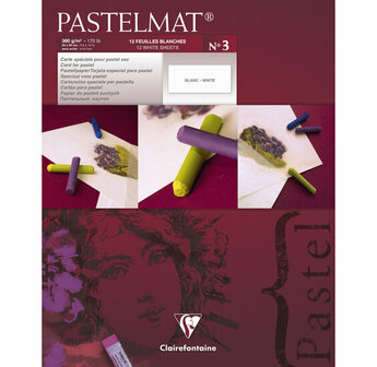 Pastelmat - Papier voor pastelkrijt - blok no.3 - wit - Clairefontaine - 24 x 30 cm