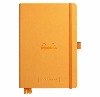 Goalboek hardcover - Oranje - Dotted Ivoor papier - A5 - 90 gram - Rhodia - 224 vellen