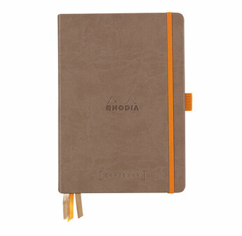 Goalboek hardcover - Taupe - Dotted Ivoor papier - A5 - 90 gram - Rhodia - 224 vellen