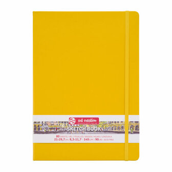 Schetsboek - Tekenboek - Harde kaft - Met Elastiek - Golden Yellow - 21x29,7cm - 140gr - 80blz - Talens