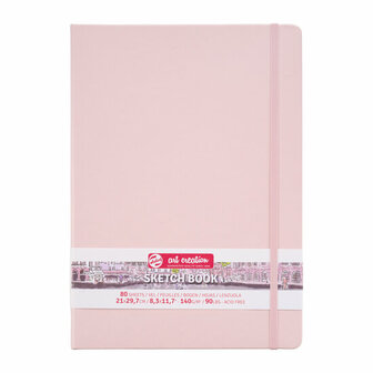 Schetsboek - Tekenboek - Harde kaft - Met Elastiek - Pastel Pink - 21x29,7cm - 140gr - 80blz - Talens