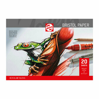 Bristol Papier - Wit - A4 - Glad - 246 gram - Talens - 20 vellen