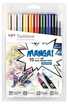 Tombow 10 ABT Dual brush pennen - Manga Shonen