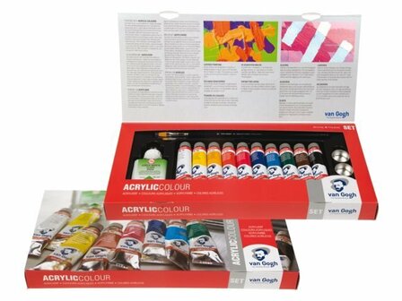Van Gogh Acrylverf Set - Acrylpaint - Acrylic Verf Paint - Kunstschildersverf - Hobbyverf - Watergedragen Verf - Sneldrogende Pigmentrijke Verf - Combinatieset - 10 x 40ml