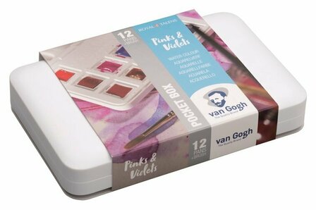 Van Gogh aquarelverf pocketbox 12 napjes - Pinks &amp; Violets