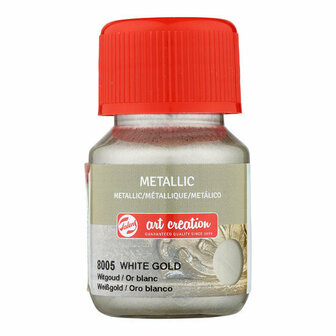 Metallic Verf - Acrylverf Metallic Witgoud - Metaalverf - Witgoudkleurige Metallic Hobbyverf - Glansverf - Shimmerverf - Art Creation - 30ml
