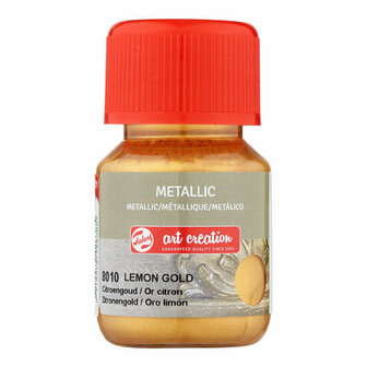 Art Creation Metallic Verf - Gouden Acrylverf - 8010 Citroengoud - Acrylic Paint - Acrylaatverf - Acrylic Paint - Hobbyverf - Kunstschildersverf - Pigmentrijke Sneldrogende Verf - 30ml