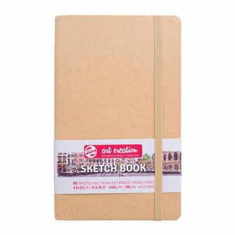 Schetsboek - Kraft - 13x21 cm - Gebroken Wit Papier - 140 grams - Art creation - 80 vellen