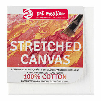 Art Creation Schildersdoek - Gespannen Canvas - Canvasdoek - Wit Schildercanvas - Verfdoek - Schilderpaneel - Canvas Doek - 100% Katoen - Geschikt voor Acryl, Olieverf &amp; Mixed Media - 10 x 10 cm