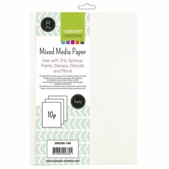 Karton - Mixed Media Papier - Ivoor - A4 - 240 gram - Florence - 10 vellen