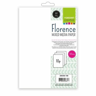 Karton - Mixed Media Papier - Wit - A4 - 240 gram - Florence - 10 vellen