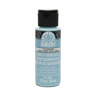 Acrylverf Multi Surface - Universele Acrylverf - Blauwe Hobbyverf - Sneldrogende Dekkende Verf - Glasverf - Houtverf - Keramiekverf - Plasticverf - Buitenverf - #2748 Ocean View - 59 ml - FolkArt