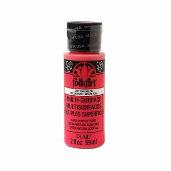 Acrylverf Multi Surface - Universele Acrylverf - Roze Hobbyverf - Sneldrogende Dekkende Verf - Glasverf - Houtverf - Keramiekverf - Plasticverf - Buitenverf - #2897 Pink Melon - 59 ml - FolkArt