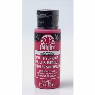 Acrylverf Multi Surface - Universele Acrylverf - Roze Hobbyverf - Sneldrogende Dekkende Verf - Glasverf - Houtverf - Keramiekverf - Plasticverf - Buitenverf - #2898 Magenta - 59 ml - FolkArt