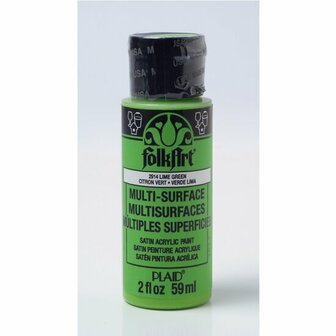 Acrylverf Multi Surface - Universele Acrylverf - Groene Hobbyverf - Sneldrogende Dekkende Verf - Glasverf - Houtverf - Keramiekverf - Plasticverf - Buitenverf - #2914 Lime Green - 59 ml - FolkArt