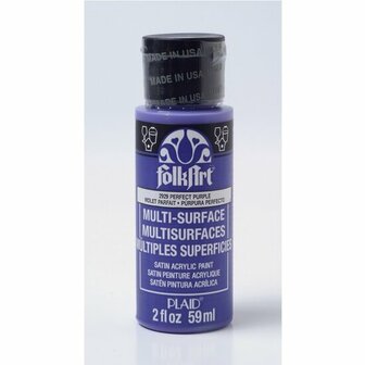 Acrylverf Multi Surface - Universele Acrylverf - Paarse Hobbyverf - Sneldrogende Dekkende Verf - Glasverf - Houtverf - Keramiekverf - Plasticverf - Buitenverf - #2929 Perfect Purple - 59 ml - FolkArt