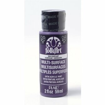 Acrylverf Multi Surface - Universele Acrylverf - Paarse Hobbyverf - Sneldrogende Dekkende Verf - Glasverf - Houtverf - Keramiekverf - Plasticverf - Buitenverf - #2930 Eggplant - 59 ml - FolkArt