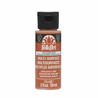 Acrylverf Multi Surface - Universele Acrylverf - Oranje Hobbyverf - Sneldrogende Dekkende Verf - Glasverf - Houtverf - Keramiekverf - Plasticverf - Buitenverf - #2943 Autumn Leaves - 59 ml - FolkArt