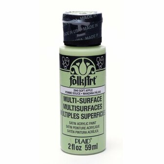 Acrylverf Multi Surface - Universele Acrylverf - Groene Hobbyverf - Sneldrogende Dekkende Verf - Glasverf - Houtverf - Keramiekverf - Plasticverf - Buitenverf - #2949 Soft Apple - 59 ml - FolkArt