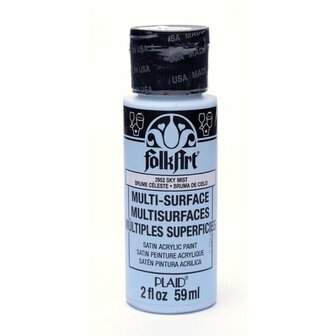 Acrylverf Multi Surface - Universele Acrylverf - Blauwe Hobbyverf - Sneldrogende Dekkende Verf - Glasverf - Houtverf - Keramiekverf - Plasticverf - Buitenverf - #2952 Sky Mist - 59 ml - FolkArt