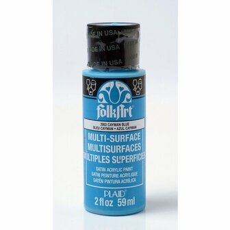 Acrylverf Multi Surface - Universele Acrylverf - Blauwe Hobbyverf - Sneldrogende Dekkende Verf - Glasverf - Houtverf - Keramiekverf - Plasticverf - Buitenverf - #2953 Cayman Blue - 59 ml - FolkArt