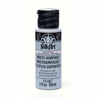 Acrylverf Multi Surface - Universele Acrylverf - Grijze Hobbyverf - Sneldrogende Dekkende Verf - Glasverf - Houtverf - Keramiekverf - Plasticverf - Buitenverf - #2954 Dove Gray - 59 ml - FolkArt