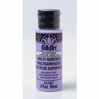 Acrylverf Multi Surface - Universele Acrylverf - Paarse Hobbyverf - Sneldrogende Dekkende Verf - Glasverf - Houtverf - Keramiekverf - Plasticverf - Buitenverf - #2955 Light Lavender - 59 ml - FolkArt