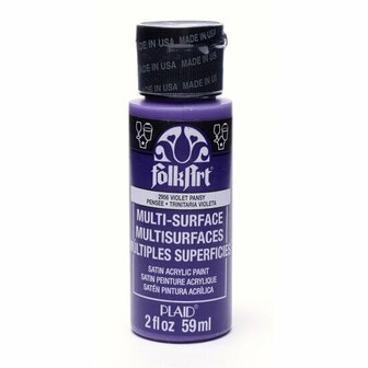 Acrylverf Multi Surface - Universele Acrylverf - Paarse Hobbyverf - Sneldrogende Dekkende Verf - Glasverf - Houtverf - Keramiekverf - Plasticverf - Buitenverf - #2956 Violet Pansy - 59 ml - FolkArt