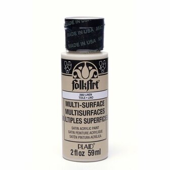 Acrylverf Multi Surface - Universele Acrylverf - Beige Hobbyverf - Sneldrogende Dekkende Verf - Glasverf - Houtverf - Keramiekverf - Plasticverf - Buitenverf - #2982 Linen - 59 ml - FolkArt