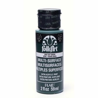 Acrylverf Multi Surface - Universele Acrylverf - Groene Hobbyverf - Sneldrogende Dekkende Verf - Glasverf - Houtverf - Keramiekverf - Plasticverf - Buitenverf - #2985 Sap Green - 59 ml - FolkArt