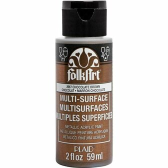 Folkart multi-surface metallic acrylverf 2967 chocolate brown 59 ml